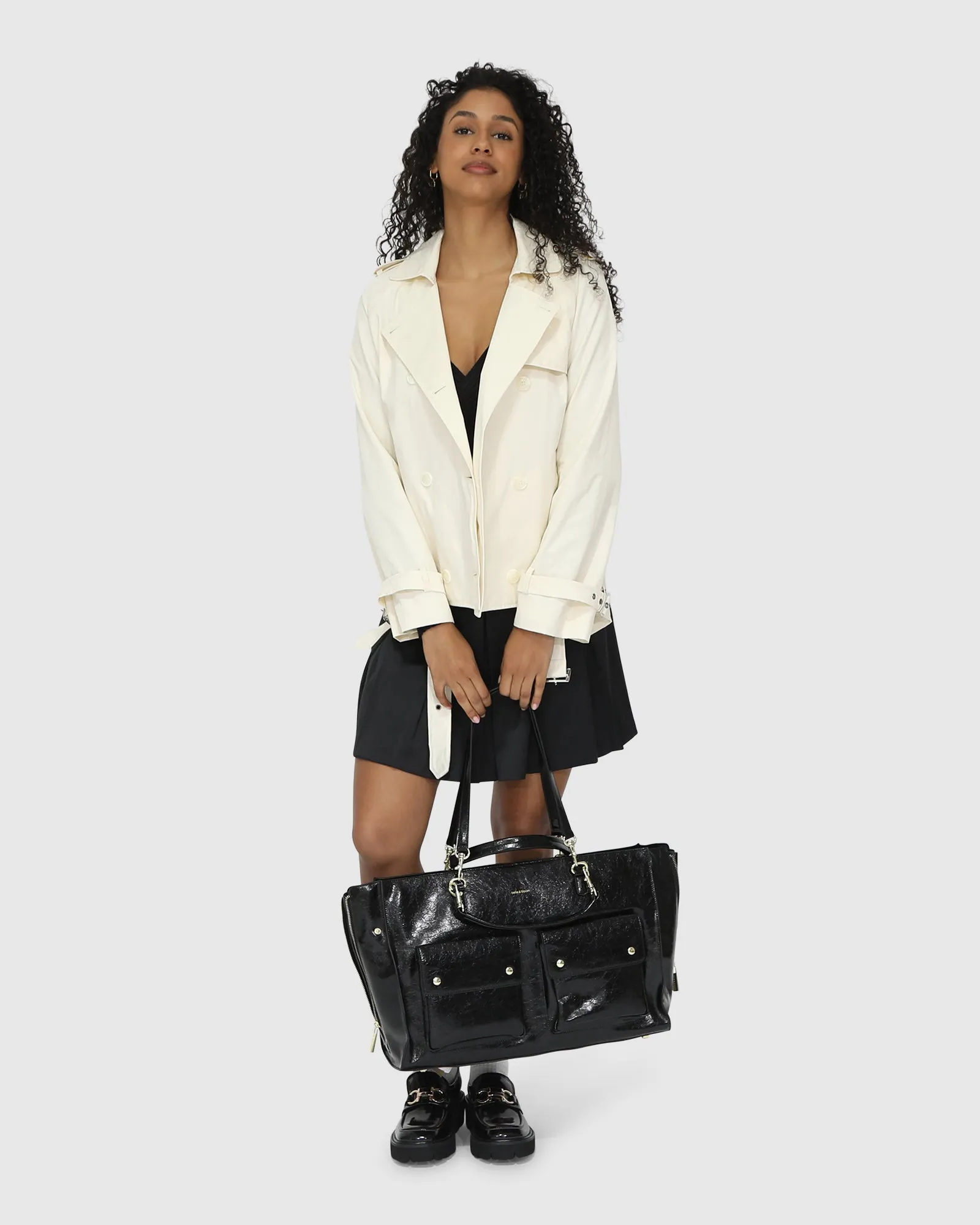 Coole Nächte Cropped Trenchcoat - Off White