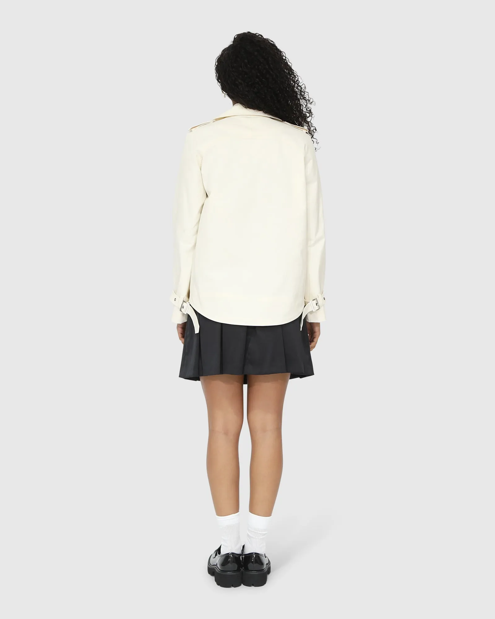 Coole Nächte Cropped Trenchcoat - Off White