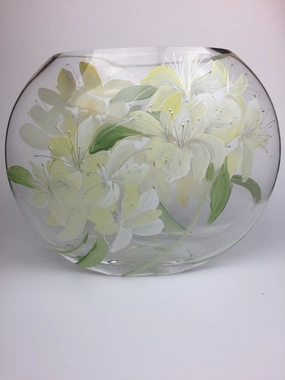 Copy of oval vase -large- silver lilies,classic table vase