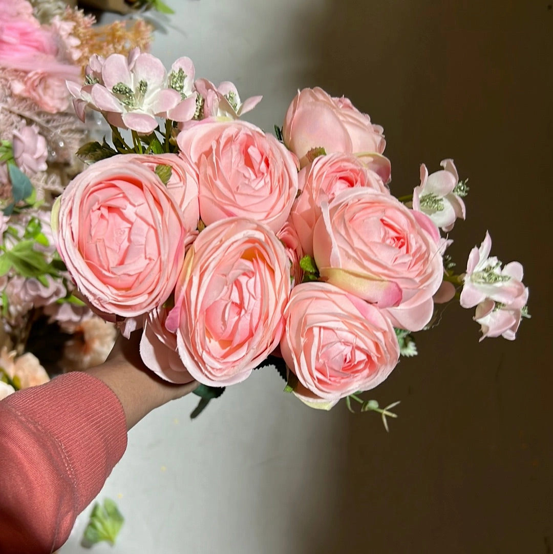 Coral pink 12 head Austin ROSE BUNCH