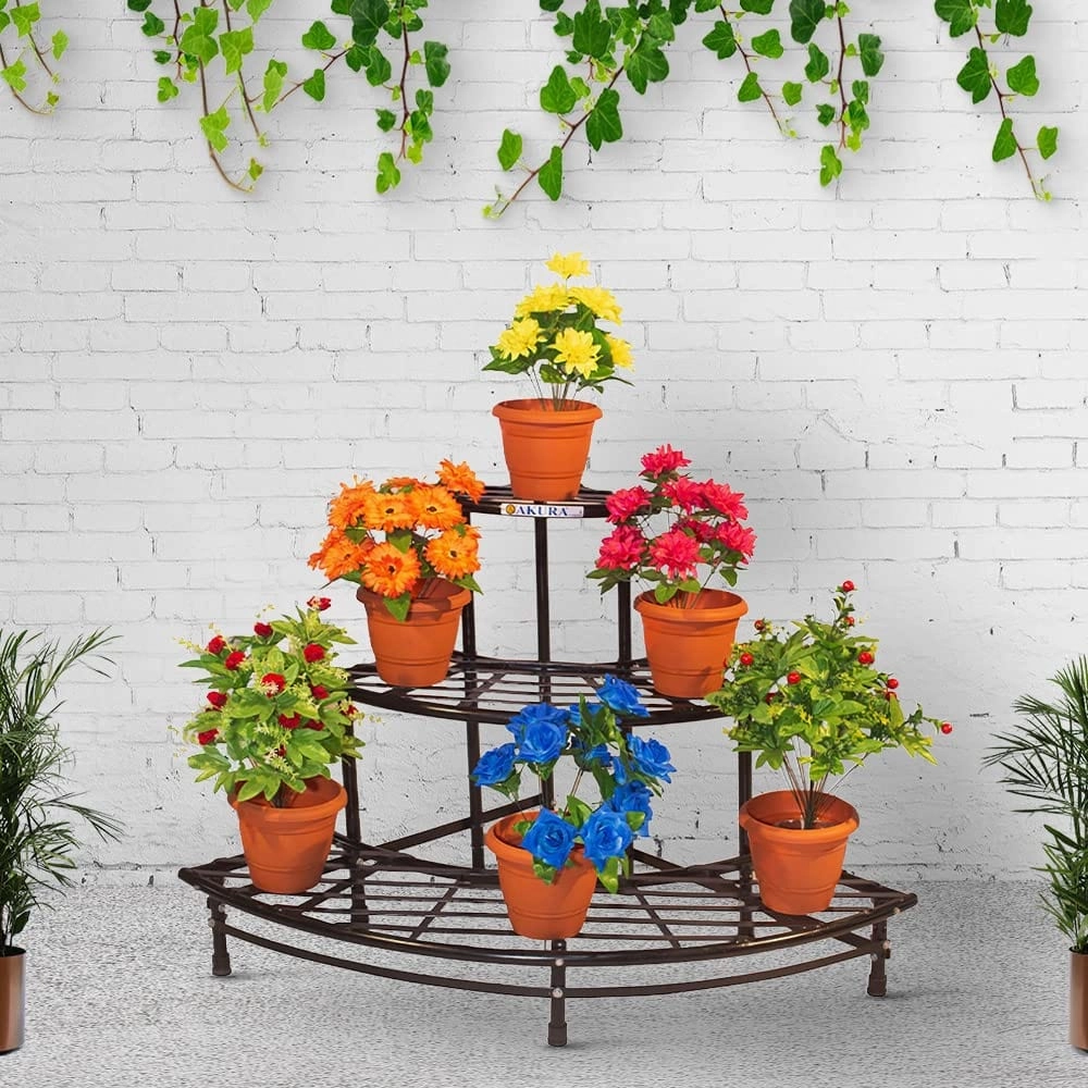 Corner Metal Planter Stand