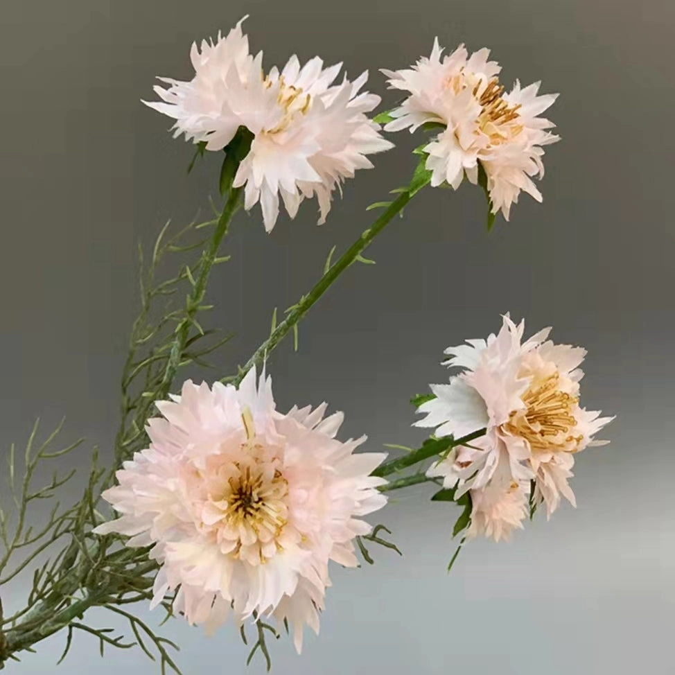Cornflower 5 Heads Artificial Silk Flower 55cm Stem CORNFLOWER001-004