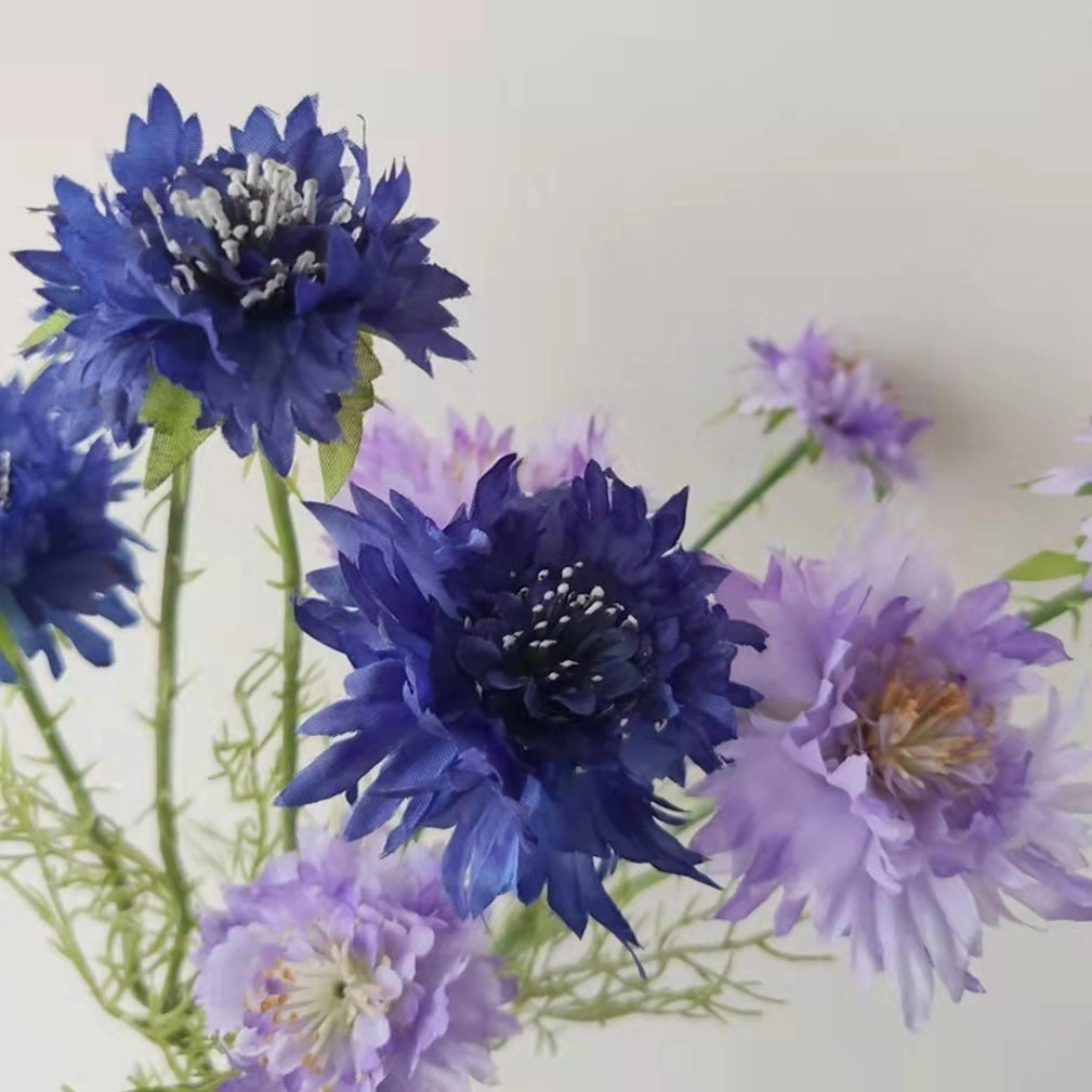 Cornflower 5 Heads Artificial Silk Flower 55cm Stem CORNFLOWER001-004,dried artificial flower