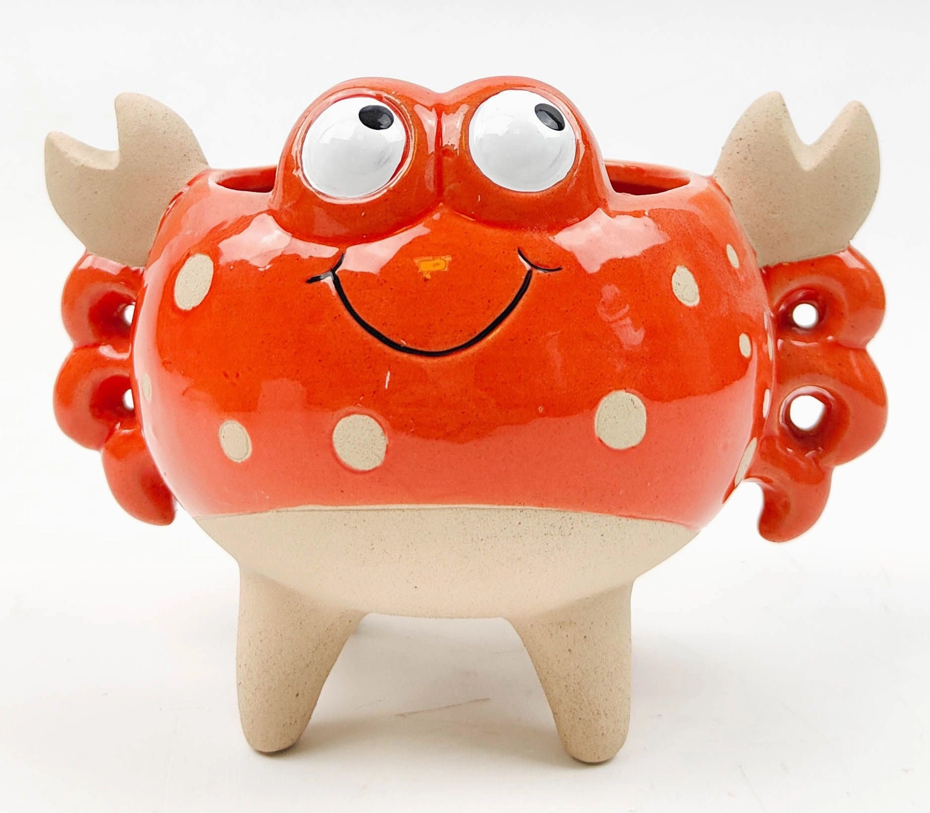 Crab Planter Orange,terracotta plant pot