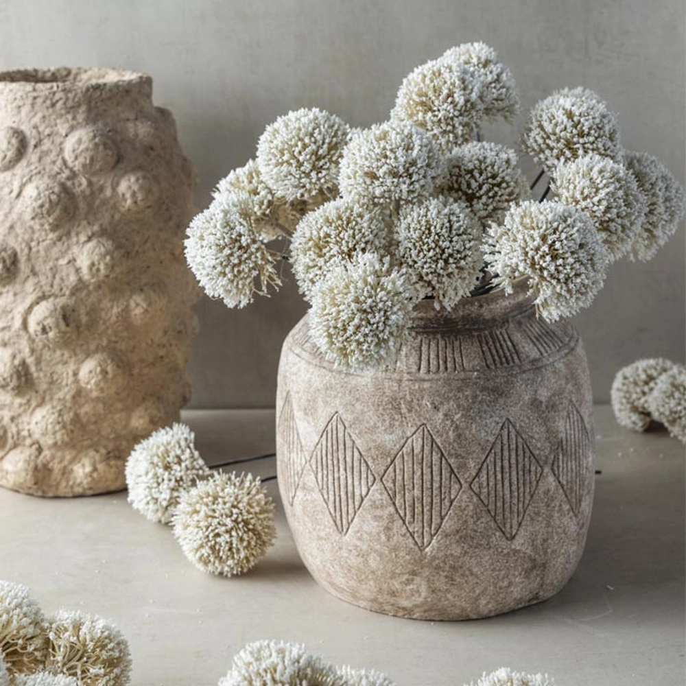 Cream Allium Faux Stem Bunch 38cm,dried artificial flower