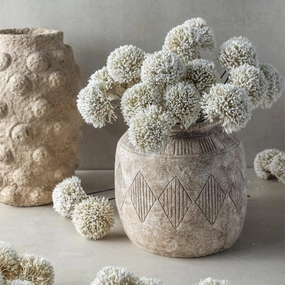 Cream Allium Faux Stem Bunch 38cm,dried artificial flower