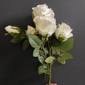 Cream Spray American Rose white artificial flower bouquet  