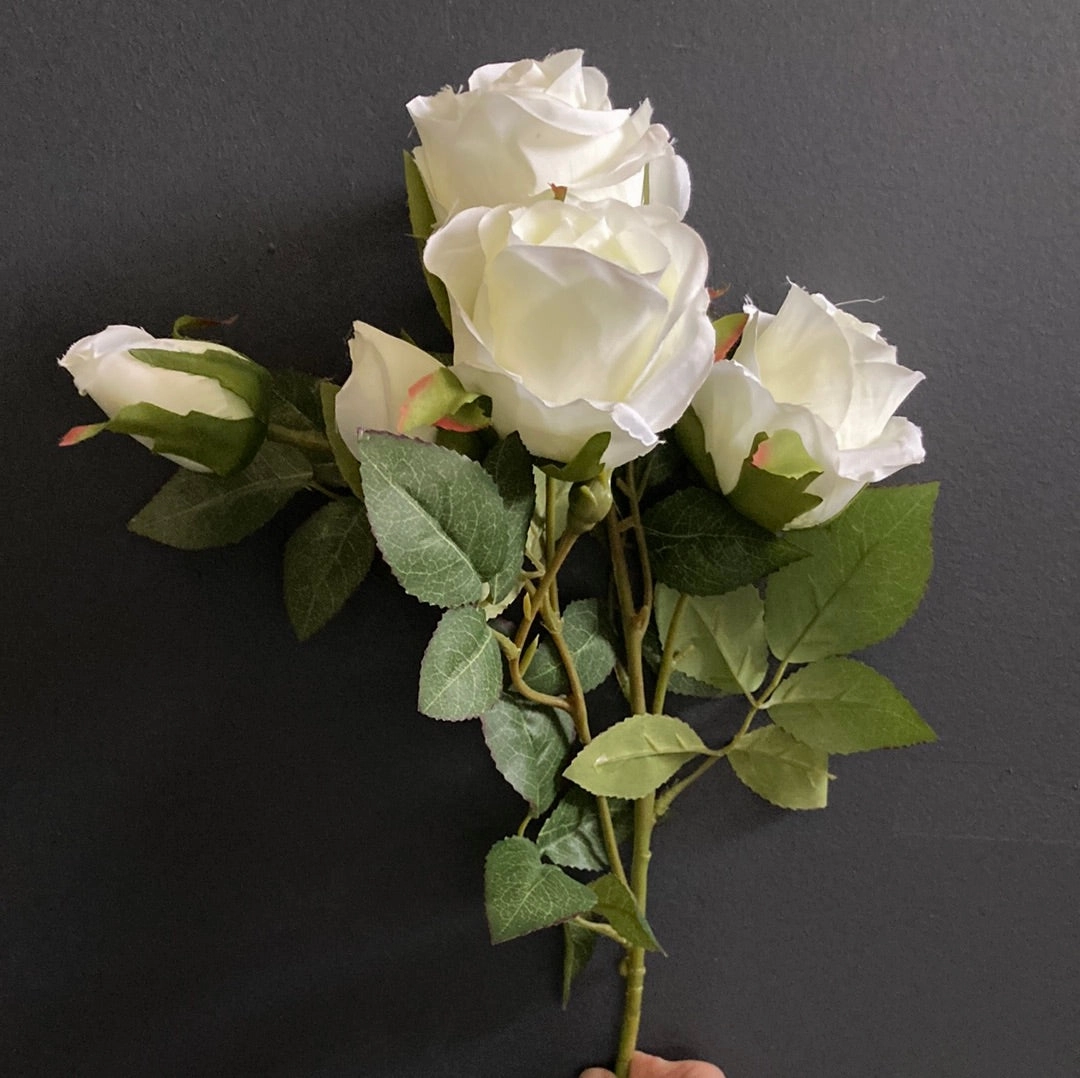 Cream Spray American Rose white artificial flower bouquet  