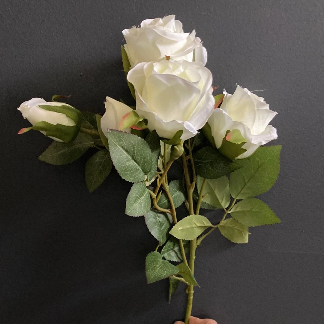 Cream Spray American Rose white artificial flower bouquet  