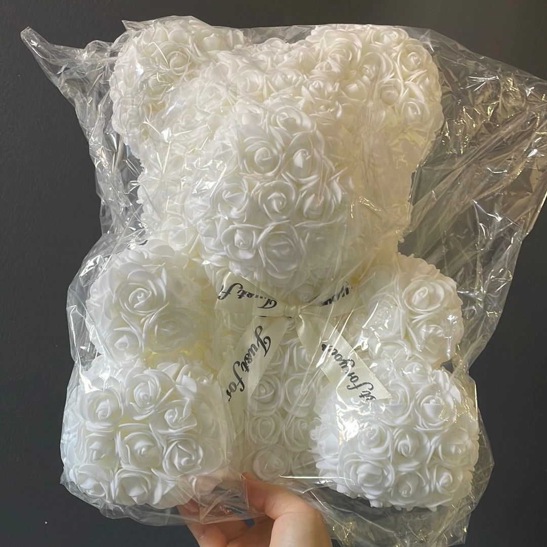 Cream/white rose Bear