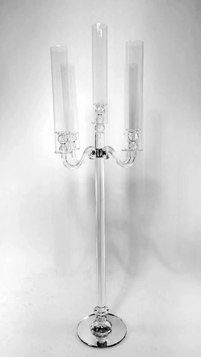 CRYSTAL CANDELABRA 5 HEAD 1.2meter tall,aesthetic flower vase