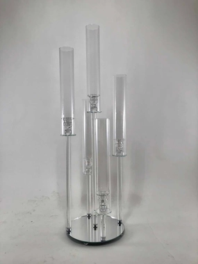 CRYSTAL CANDLeholder set 5 head,aesthetic flower vase