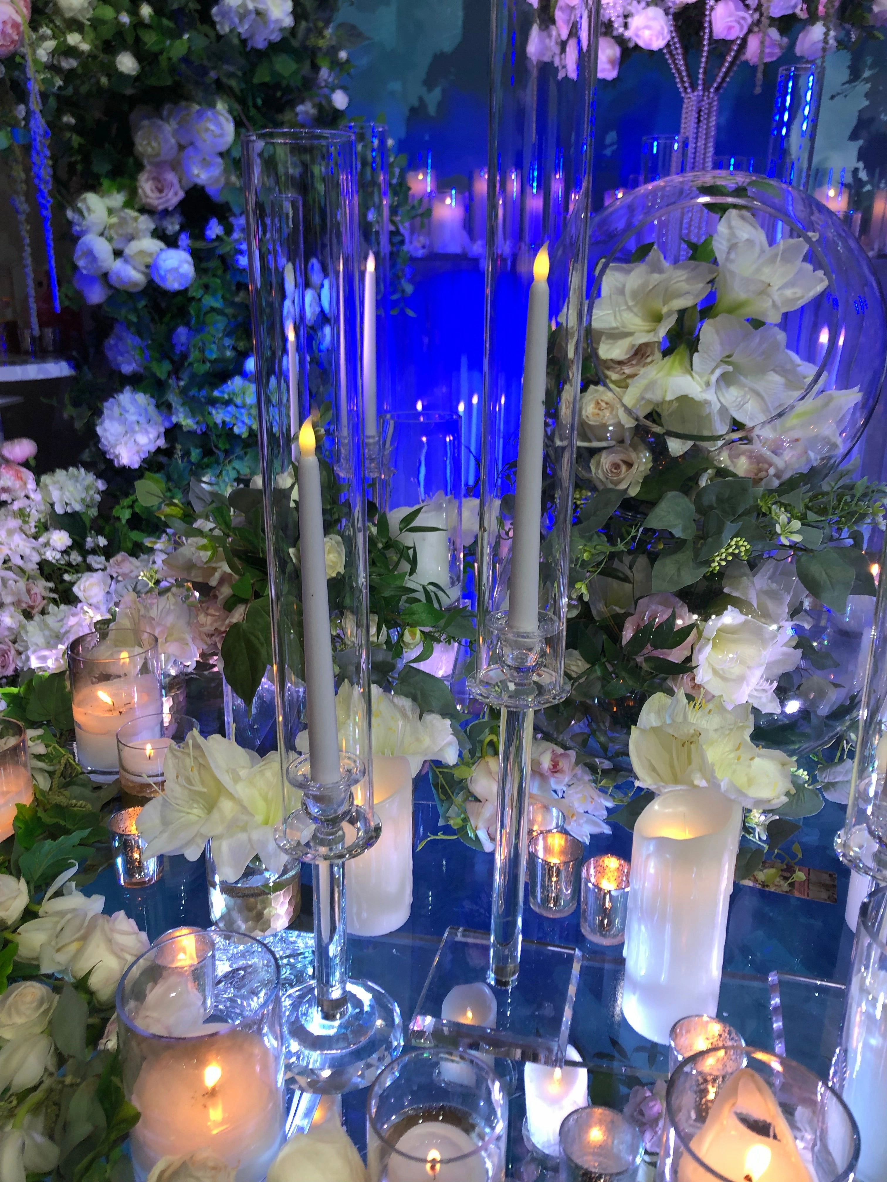 CRYSTAL Candleholder set of 3,aesthetic flower vase