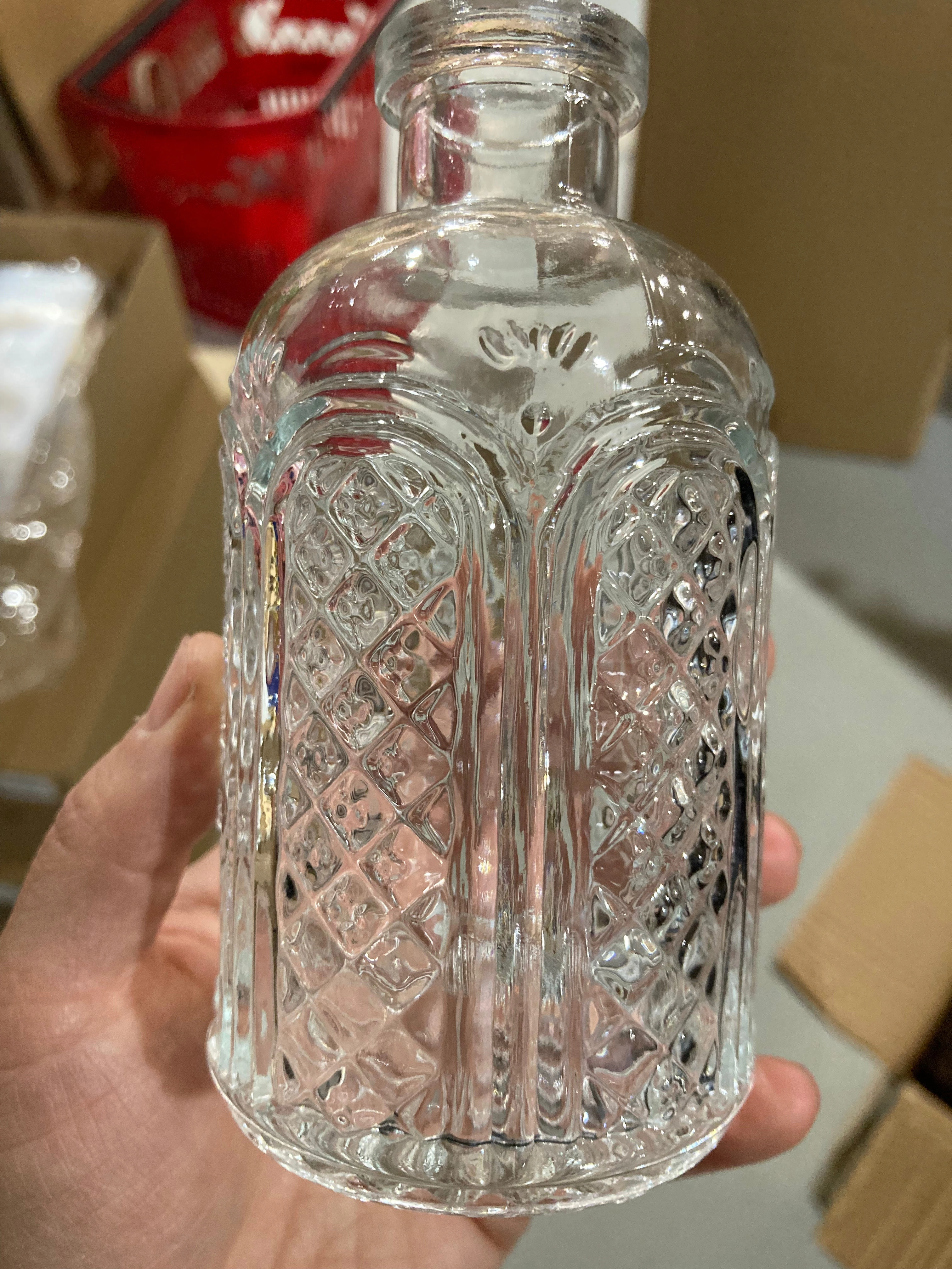 Crystal Door vintage Bud vase 5.1 H x2.75 wedding centerpiece,aesthetic flower vase