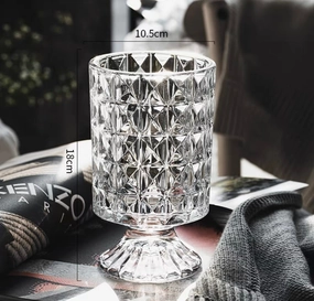 Crystal Footed Small Cup Vase 7 Chalice Goblet,aesthetic flower vase