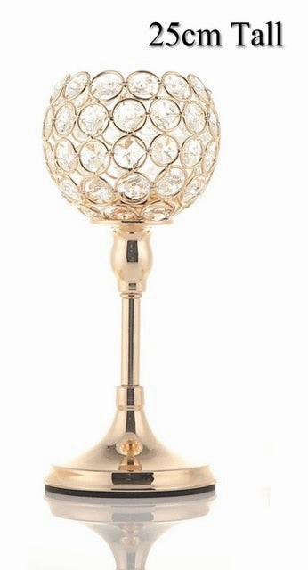 Crystal Tealight Candle Holders Metal Glass