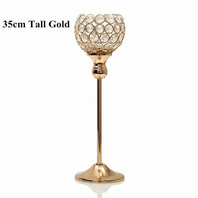 Crystal Tealight Candle Holders Metal Glass