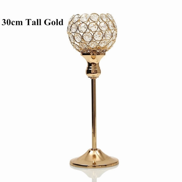 Crystal Tealight Candle Holders Metal Glass