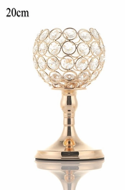 Crystal Tealight Candle Holders Metal Glass