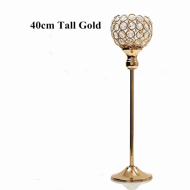 Crystal Tealight Candle Holders Metal Glass