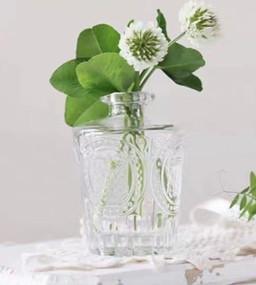 Crystal vintage Bud vase 4H wedding centerpiece,aesthetic flower vase