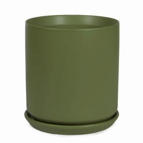 Cylinder Pot Dark Green,terracotta plant pot