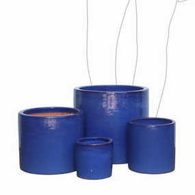 Cylinder Pot Falling Blue,terracotta plant pot