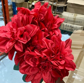 Dahlia Red Bunch realistic flower bouquet  
