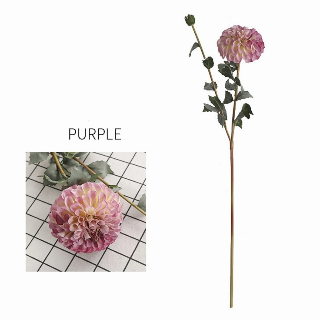 Dahlia Two Heads Artificial Silk Flower 70cm DAHLIA009-017