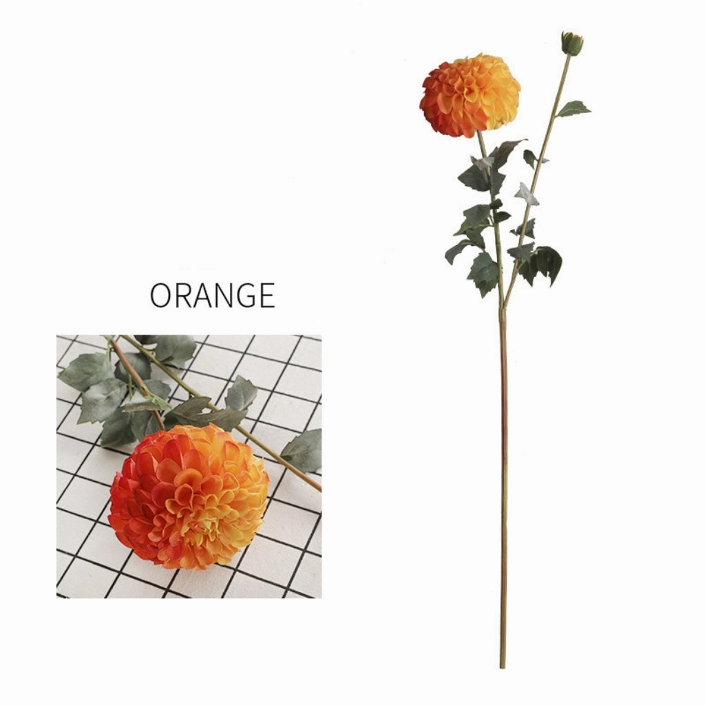 Dahlia Two Heads Artificial Silk Flower 70cm DAHLIA009-017