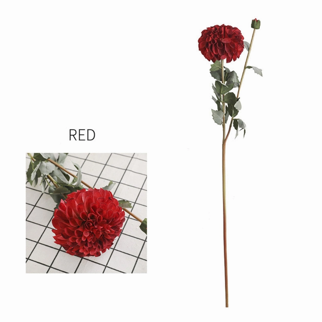Dahlia Two Heads Artificial Silk Flower 70cm DAHLIA009-017