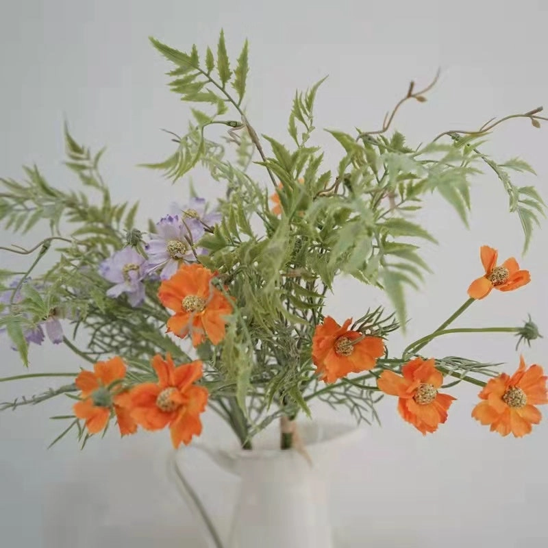 Daisy Bunch Artificial Silk Flower 56cm Stem Orange BUNCH001