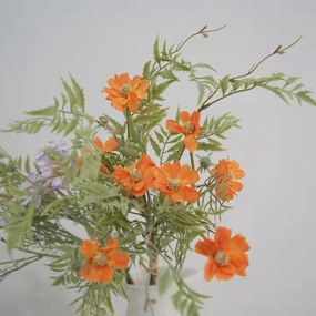 Daisy Bunch Artificial Silk Flower 56cm Stem Orange BUNCH001,dried artificial flower