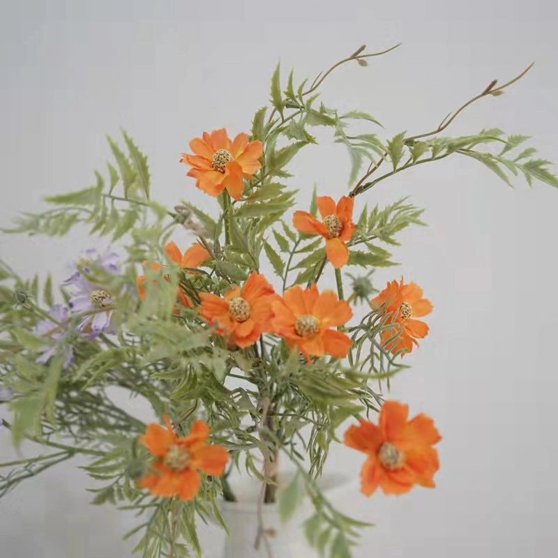 Daisy Bunch Artificial Silk Flower 56cm Stem Orange BUNCH001,dried artificial flower