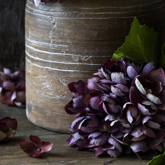 Damson Artificial Hydrangea 35cm
