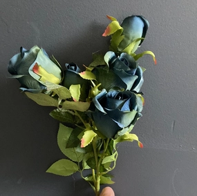 Dark Blue Spray Rose realistic flower bouquet  