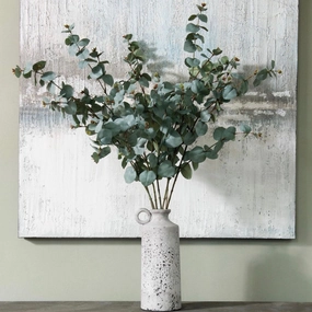 Decorative Stone Effect Cylindrical Vase 31cm,hand-painted ceramic vase