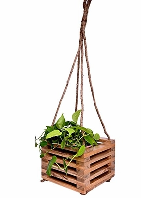 Decorative Wooden Hanging Planter (23 X 23 X 77 cm),hanging suspension frame