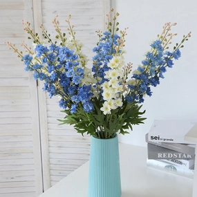 Delphinium with Spray Artificial Silk Flowers 76cm Stem DELPHINIUM004-005,dried artificial flower