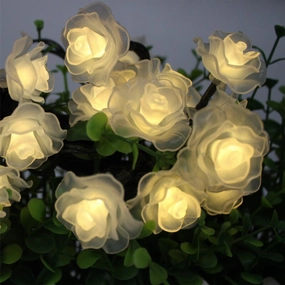 Deluxe Rose Flower LED String Lights,planting accessories kit