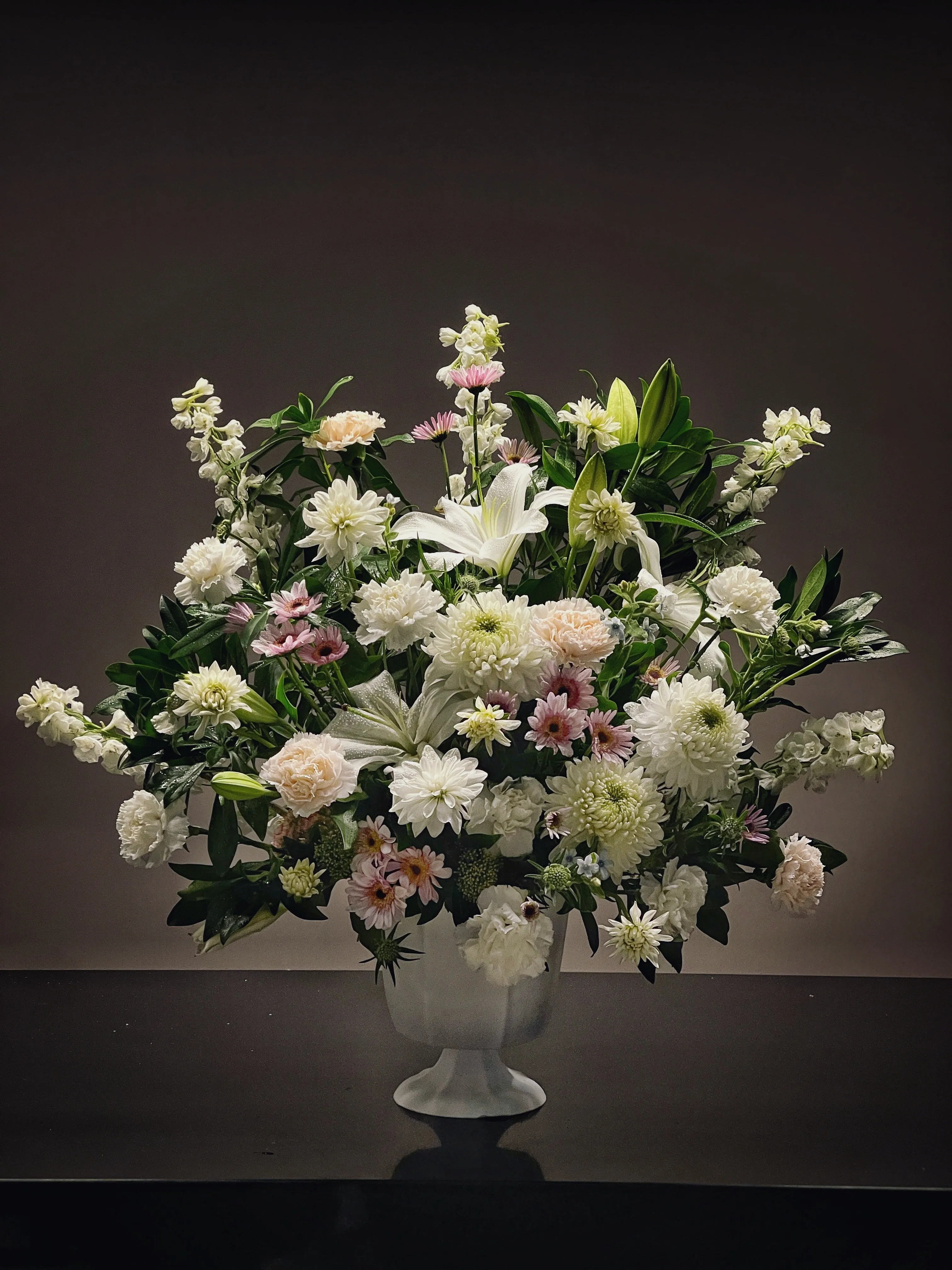 Designer's Choice Urn Arrangement,realistic flower bouquet 