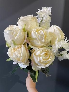 Diana large Bunch Roses  (cream/champagne) artificial flower bouquet  