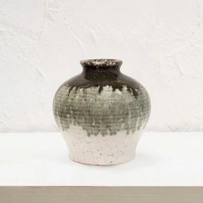 Dipped Crackle Glaze Vase 15cm,hand-painted ceramic vase