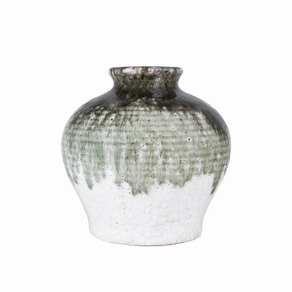 Dipped Crackle Glaze Vase 15cm
