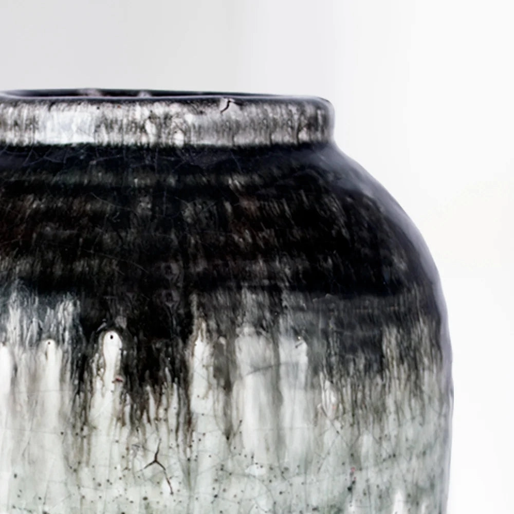 Dipped Crackle Glaze Vase 17cm