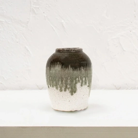 Dipped Crackle Glaze Vase 17cm,hand-painted ceramic vase
