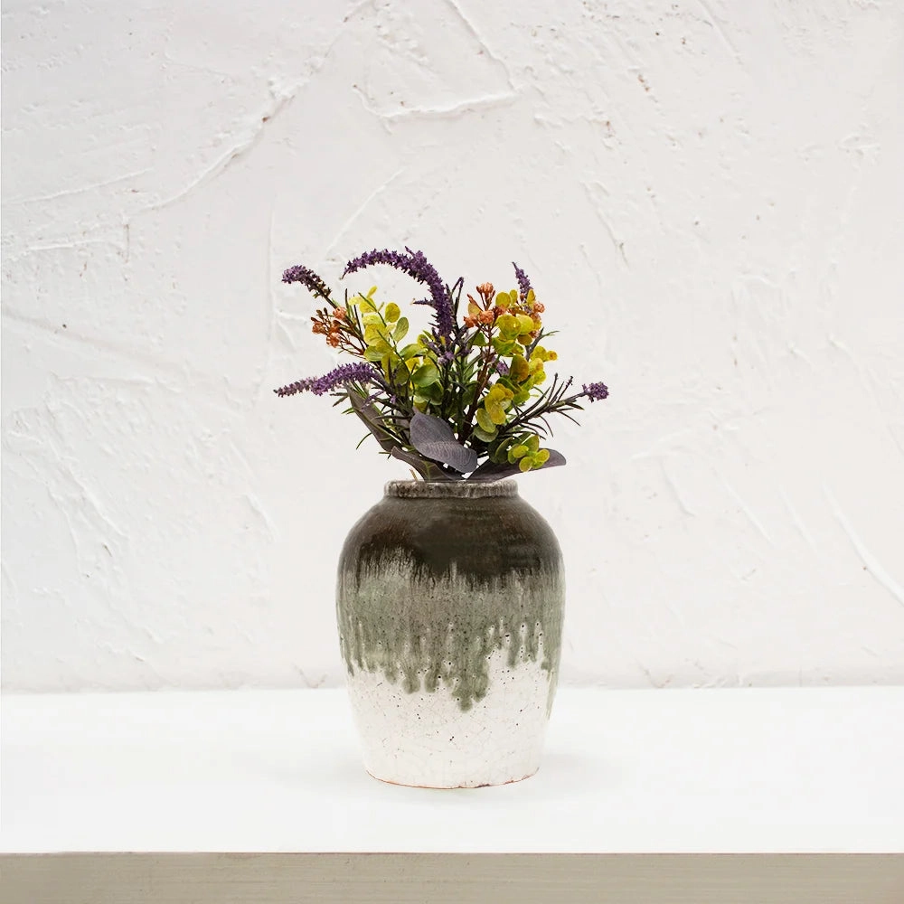 Dipped Crackle Glaze Vase 17cm