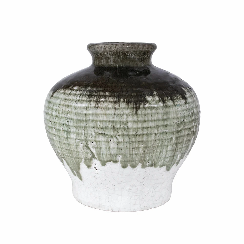 Dipped Crackle Glaze Vase 21cm