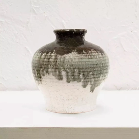 Dipped Crackle Glaze Vase 21cm,hand-painted ceramic vase