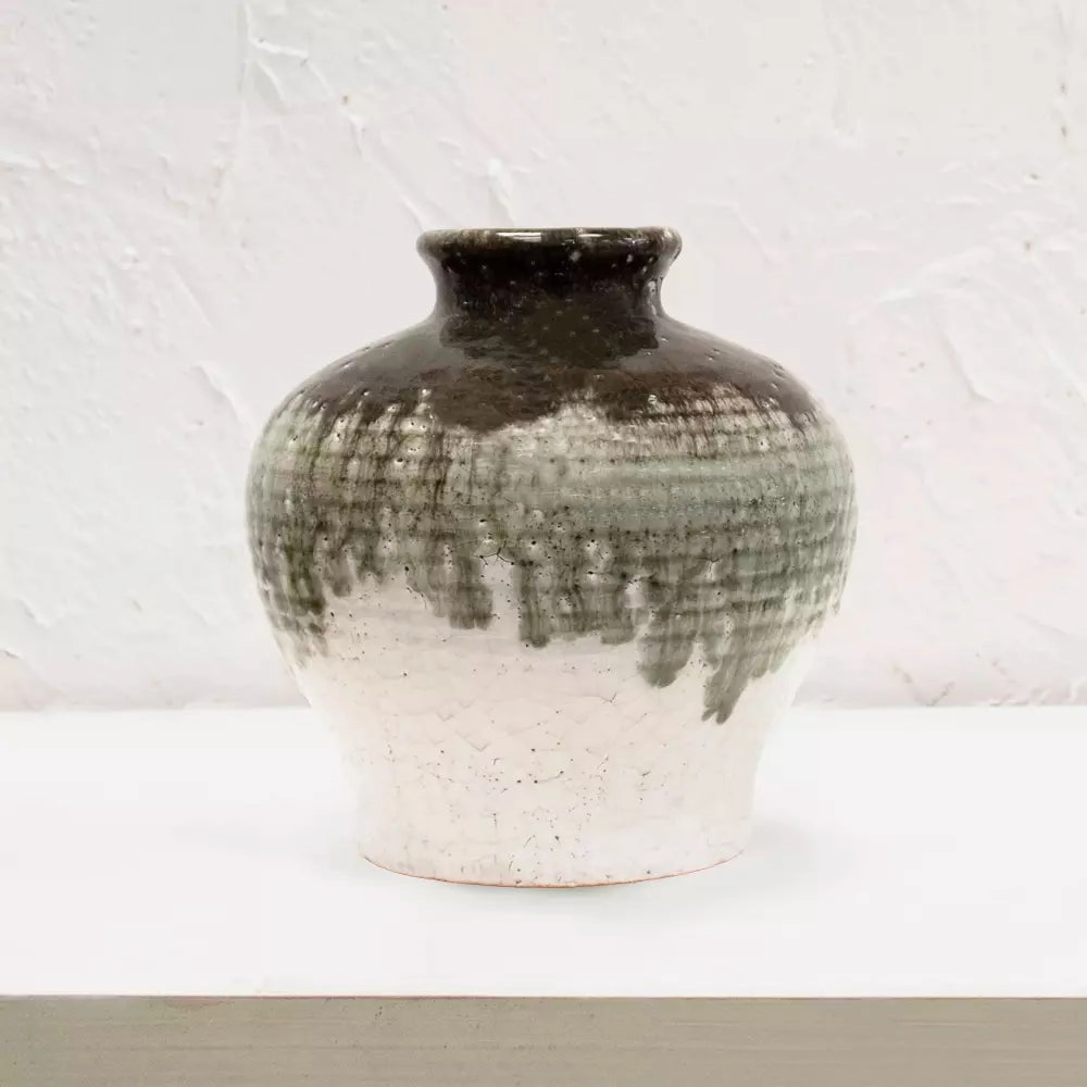 Dipped Crackle Glaze Vase 21cm,hand-painted ceramic vase